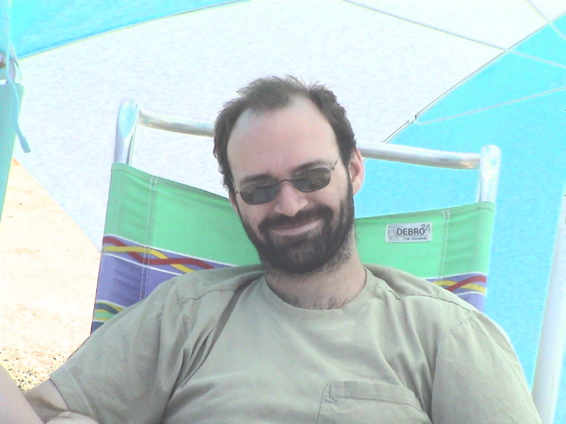 Chris surviving the beach