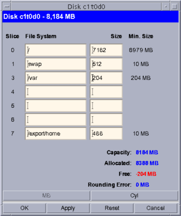 Solaris 10 installer: /var
