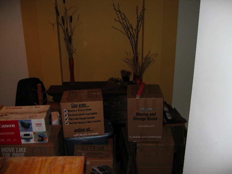 Lots o' boxes; half-wall goes here