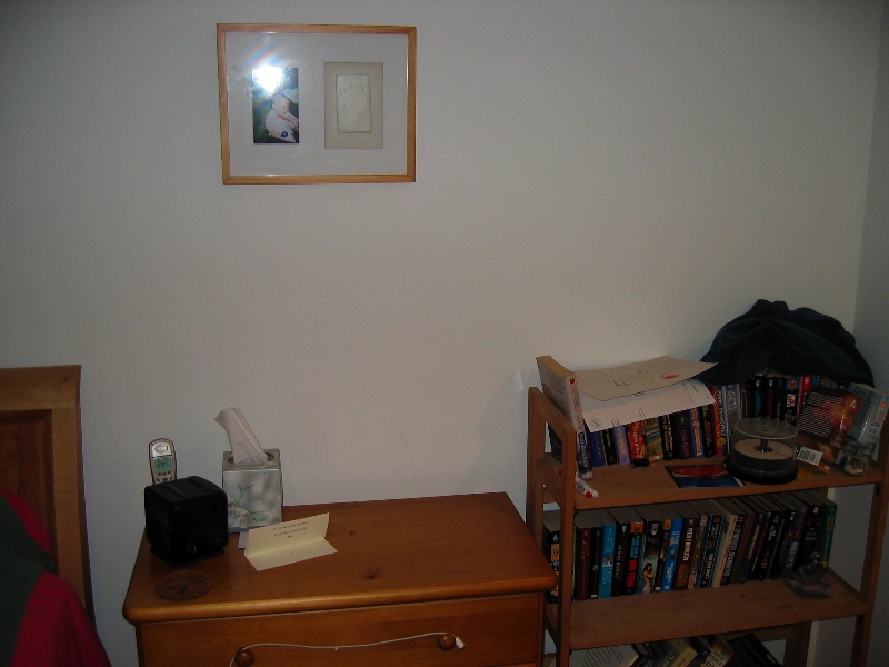 Chris' dresser & books