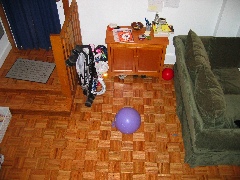 Looking down from the loft