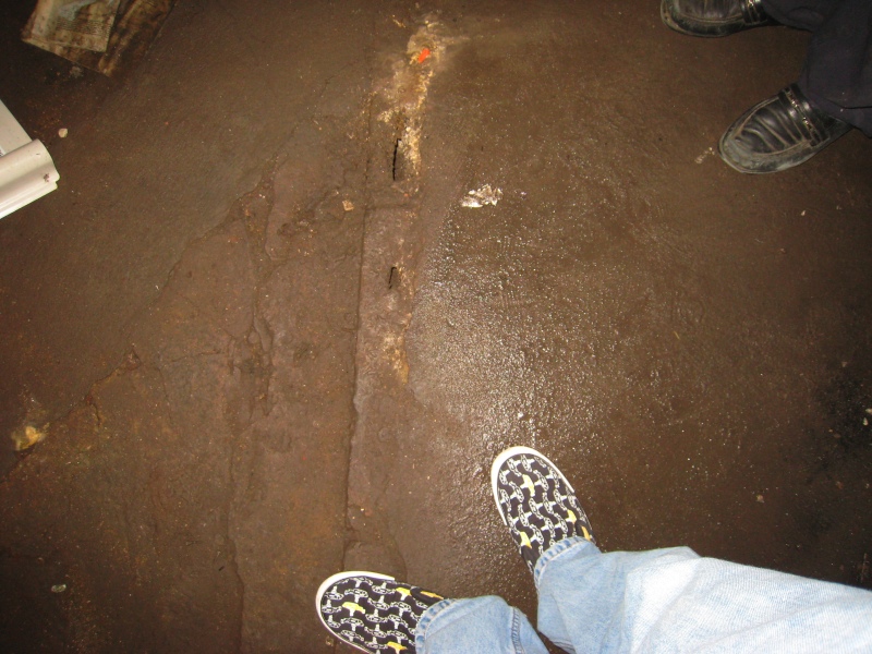 wet floor in mechanical room
