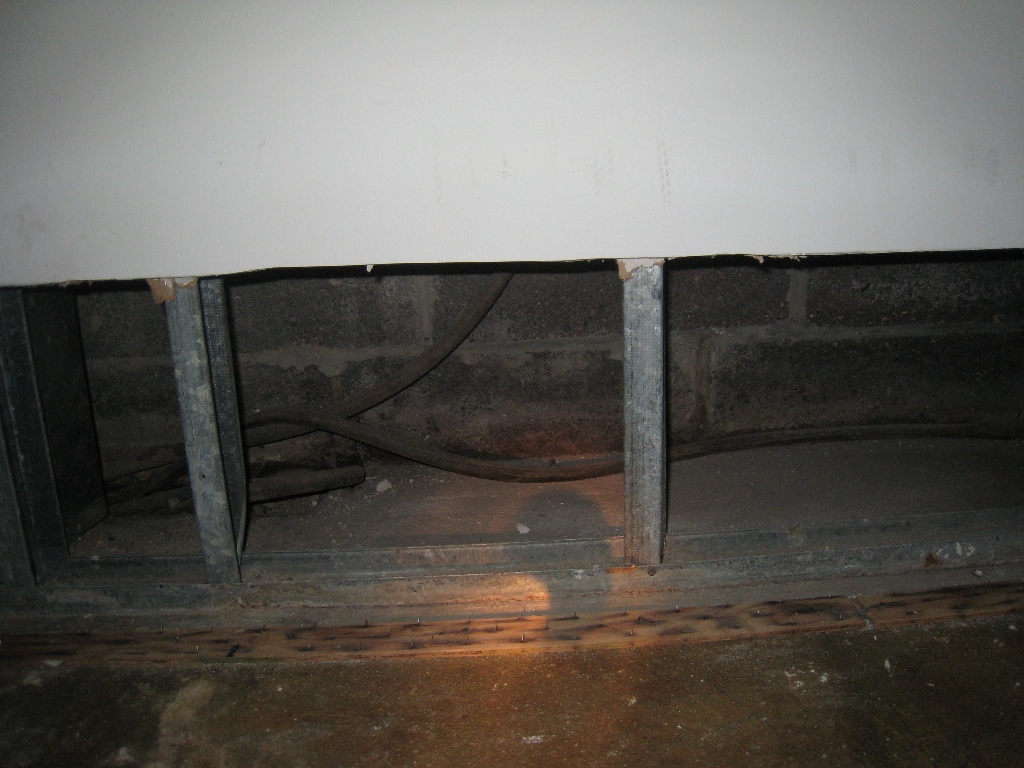 Our bedroom, sans carpet and lower wall - 1