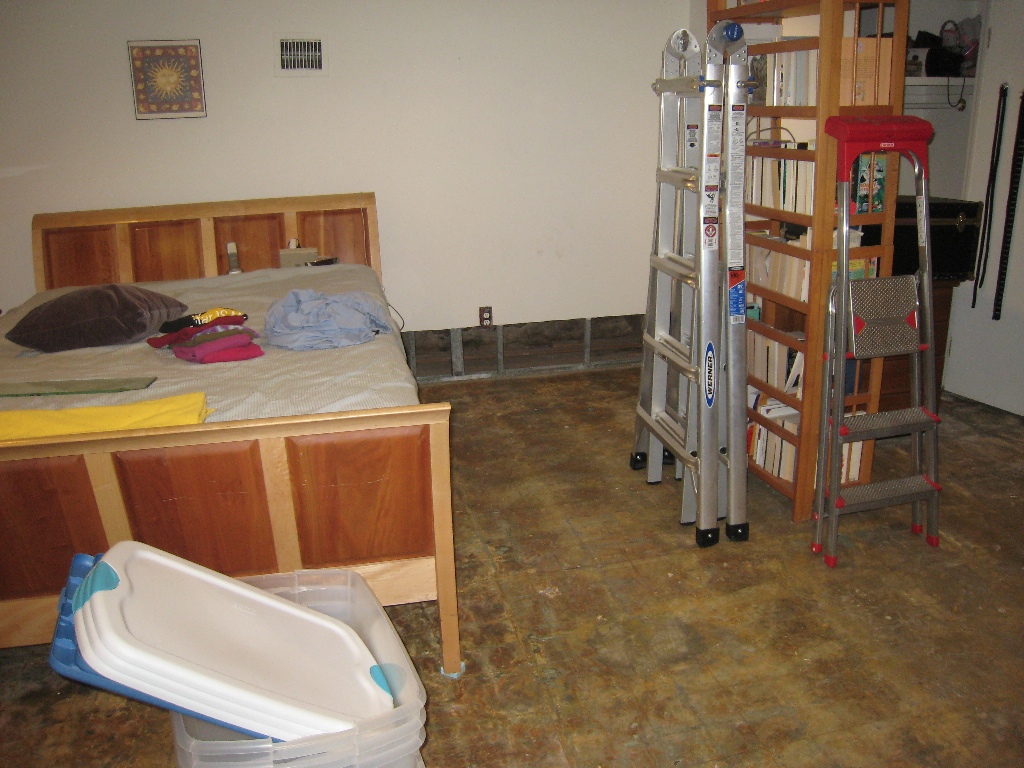 Our bedroom, sans carpet and lower wall - 3