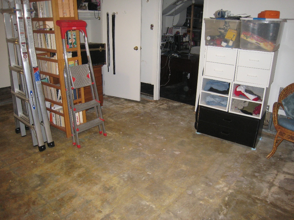 Our bedroom, sans carpet and lower wall - 4