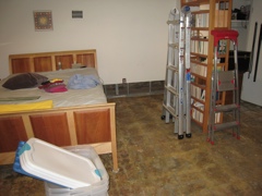 Our bedroom, sans carpet and lower wall - 3
