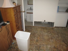 Our bedroom, sans carpet and lower wall - 5