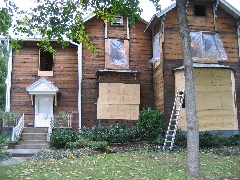 Front of house, stripped back