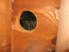 Daylight through a siding hole