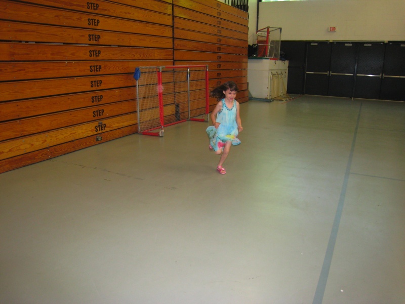 sprinting around the gym