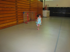 sprinting around the gym