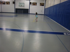 sprinting around the gym