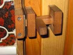 Truly rustic: wooden bolt