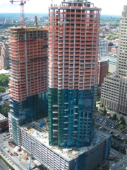 Glass going up across the street