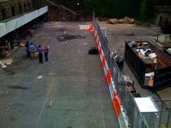 Was: parking lot; will be: subterranean auditorium