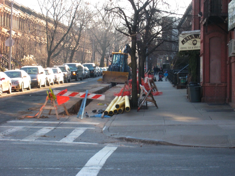 Deep trench by Java Joe's (Park Slope)