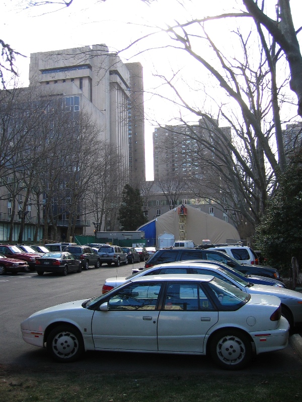 Parking lot -- where's the tennis court?
