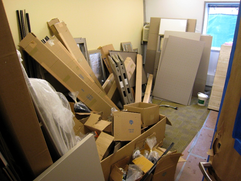 Office, with furniture parts