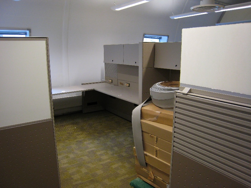 Mark's desk, past mine