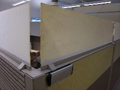 Frosted glass over the partitions