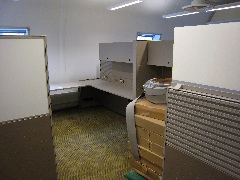 Mark's desk, past mine