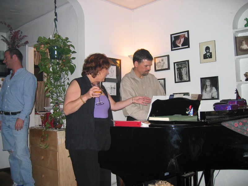 Setting up for the next song