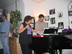 Setting up for the next song